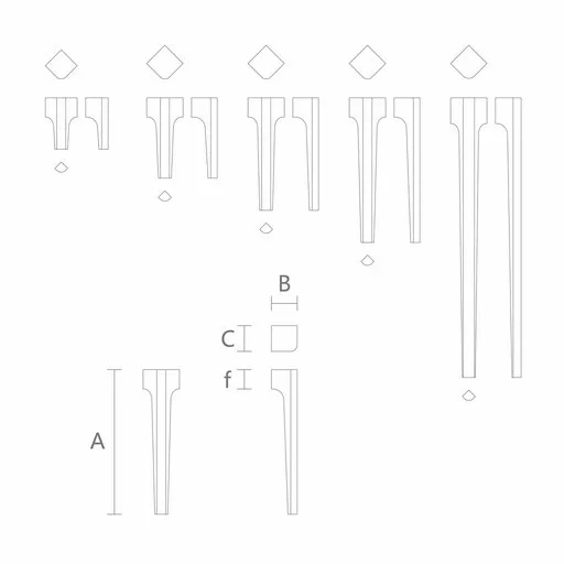 Bracket furniture feet for tables wooden minimalist (1 PC)
