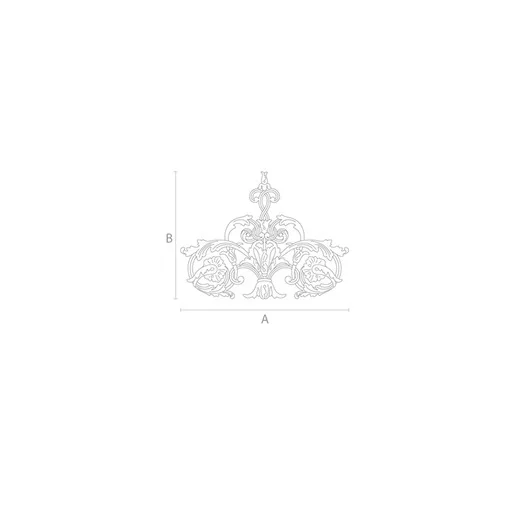 Flower bouquet carved classic center onlay from oak