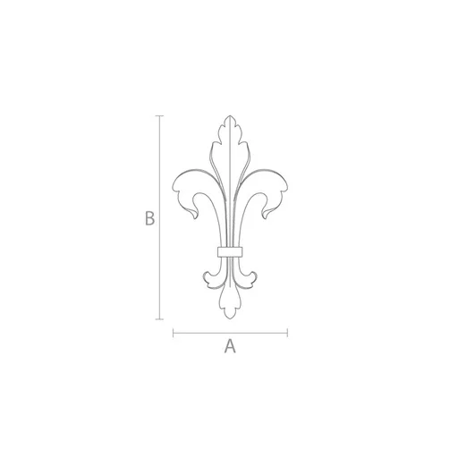 Carved wood fleur-de-lis onlay for furniture decoration
