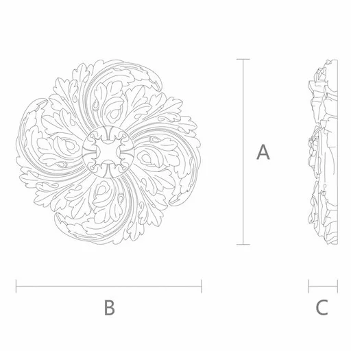 PIERCED WOOD ROSETTES ACANTHUS LEAF