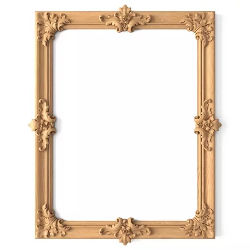 UNFINISHED WOOD CARVING FRAME MIRROR