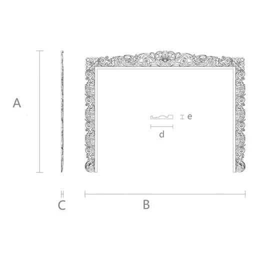 BAROQUE STYLE WOODEN FRAME FOR TV ZONE DESIGN