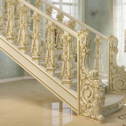 RENAISSANCE STYLE WOOD CARVED BALUSTER FOR STAIRCASE