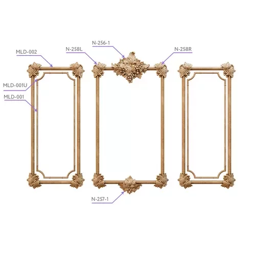 ORNATE CARVED WOOD ONLAYS FOR FIREPLACE