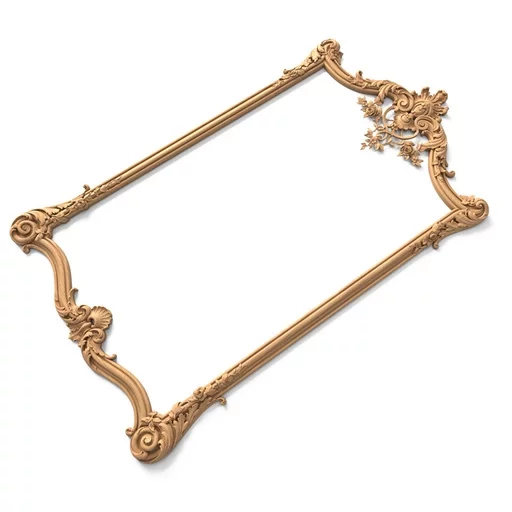RECTANGULAR WOOD HAND CARVED ROCOCO FRAME MIRROR