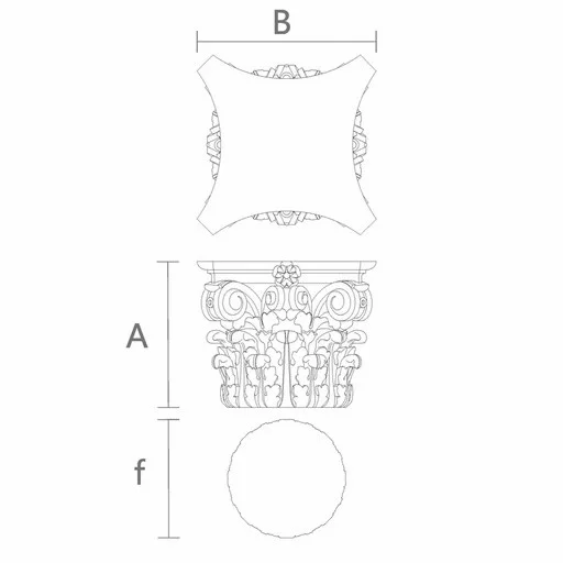 Ornamental wood decorative capital for round column