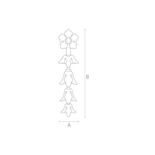 Custom solid wood decorative drop onlay with flower buds