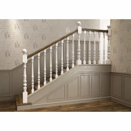 UNFINISHED ANTIQUE STYLE WOODEN CARVED NEWEL POST