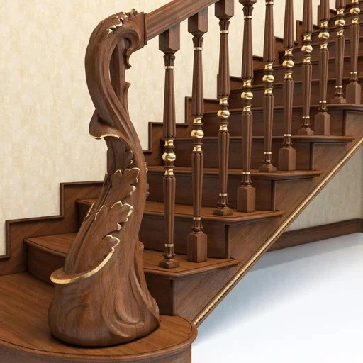 ART NOUVEAU STYLE NEWEL POST WITH ACANTHUS FROM OAK