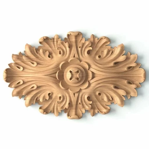 CARVED ROSETTE OVAL WITH ACANTHUS LEAVES