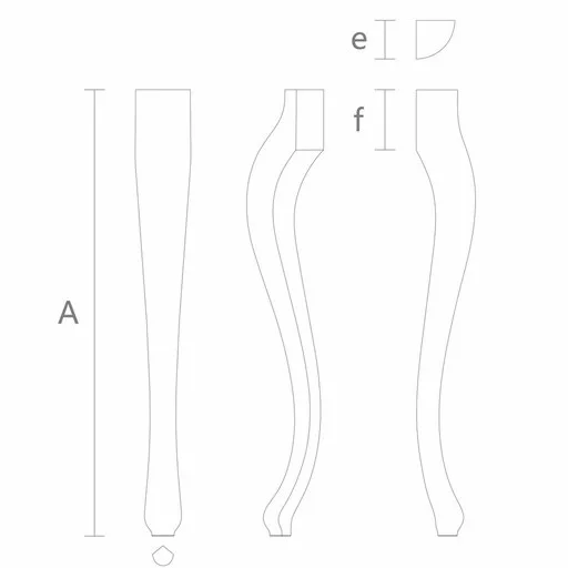 Queen Anne end table legs minimalist (1 PC)