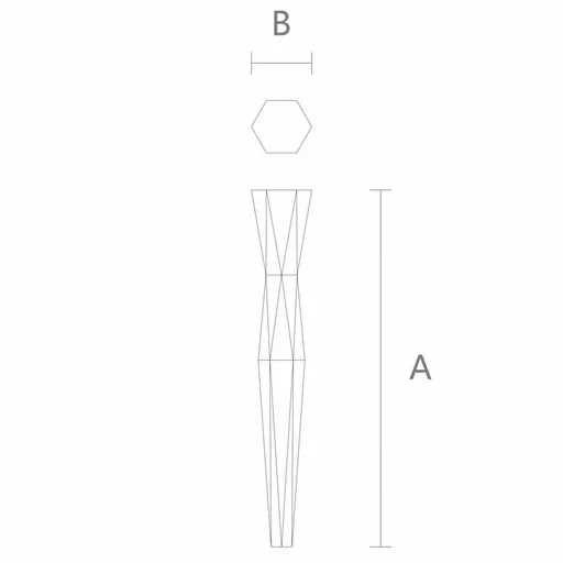 Faceted decorative table legs with slim waist (1 PC)