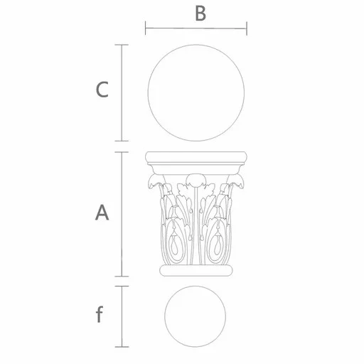 Capital for round column with acanthus leaves Neoclassical style