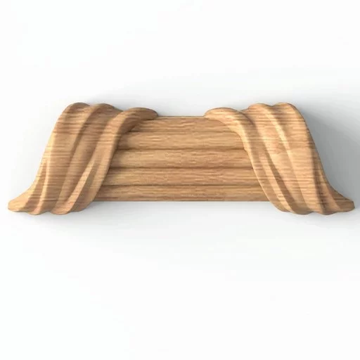 Classic-style fluted decorative onlay for moulding from oak