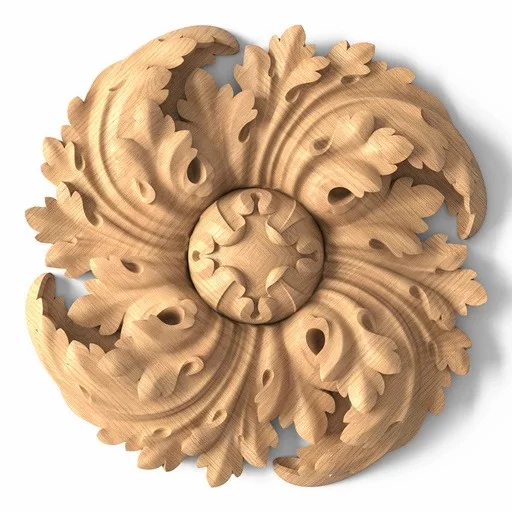 PIERCED WOOD ROSETTES ACANTHUS LEAF