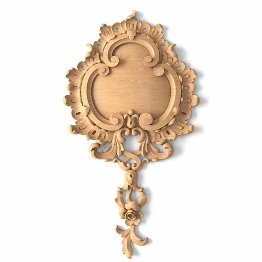 Handcrafted floral onlay with a monogram place from solid wood