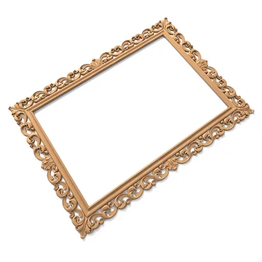 CLASSIC STYLE HARDWOOD RECTANGULAR FRAME MIRROR WITH SCROLLS