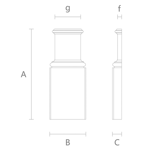 HANDCRAFTED WOODEN PILASTER BASE FOR INTERIOR