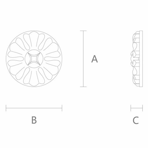 ROUND ROSETTE WITH FLOWER CLASSIC