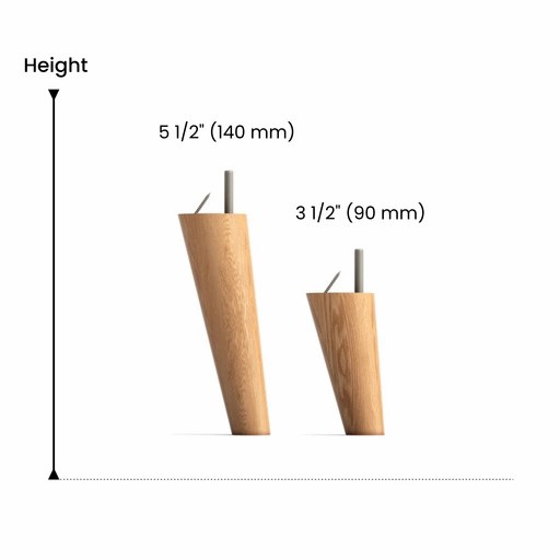 Minimalist furniture feet conical shape angled (1 PC)