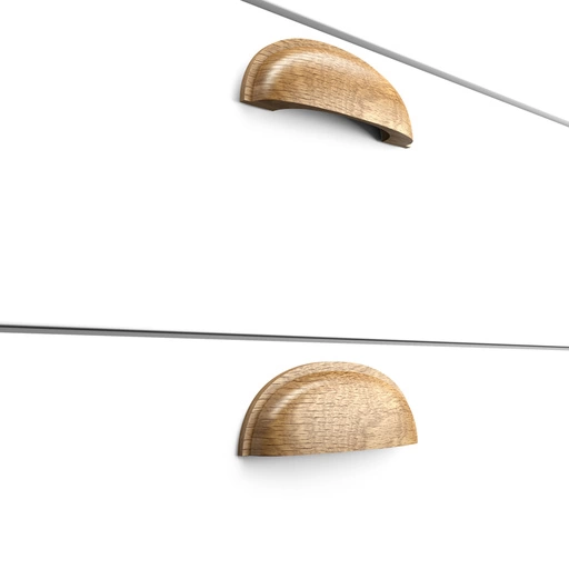 OAK SEMICIRCLE HANDLES FOR FURNITURE MINIMALIST