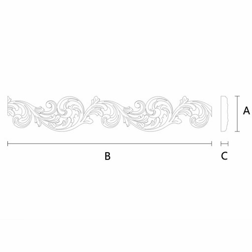 PIERCED ACANTHUS LEAF SCROLL WOOD MOULDING