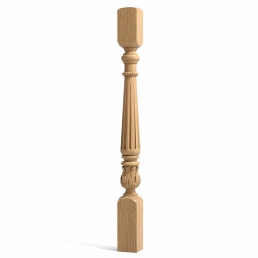 NEOCLASSICAL WOODEN RECTANGULAR BALUSTER WITH FLOWERS