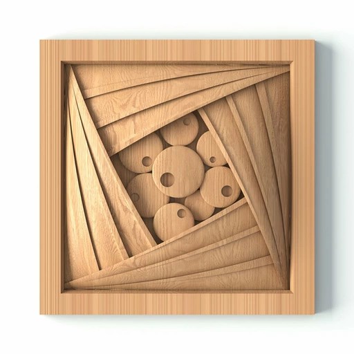 UNIQUE SQUARE WOODEN ROSETTE ART DECO