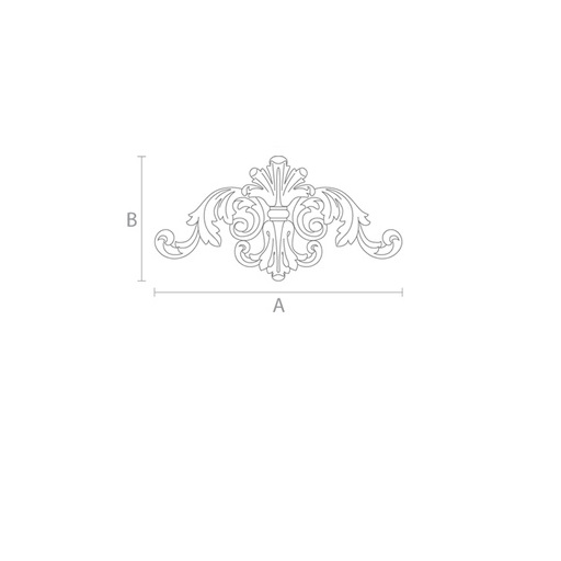 Baroque center onlay with a small palmette from wood