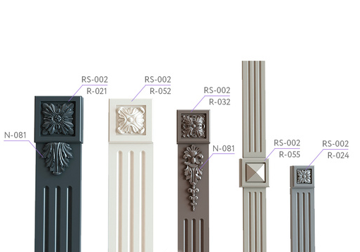 LACONIC CARVED ROSETTE FOR SQUARE ELEMENTS