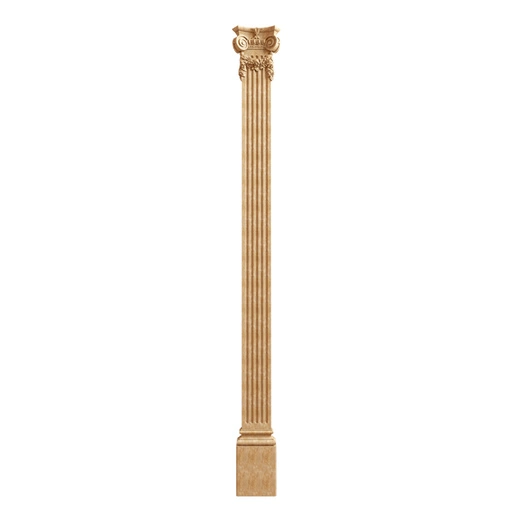 FLUTED PILASTER DECORATIVE SET FOR WALL WITH IONIC CAPITAL