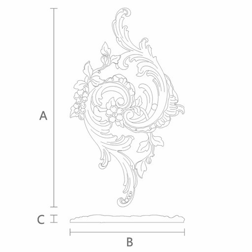 Openwork onlay spiral with acanthus leaves