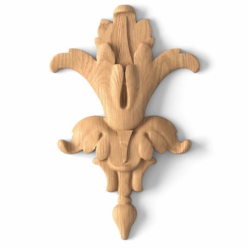Small wooden flower bud decorative Classic onlay