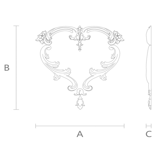 Elegant set of overlays with floral elements in Baroque style