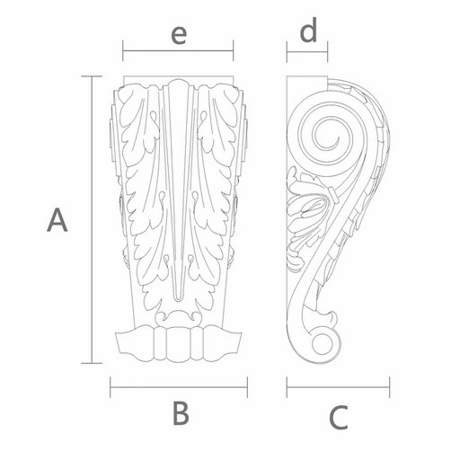 Fancy corbels with acanthus scrolls from oak