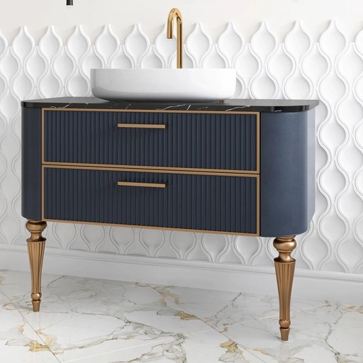 Reeded coffee table legs with round top vintage (1 PC)