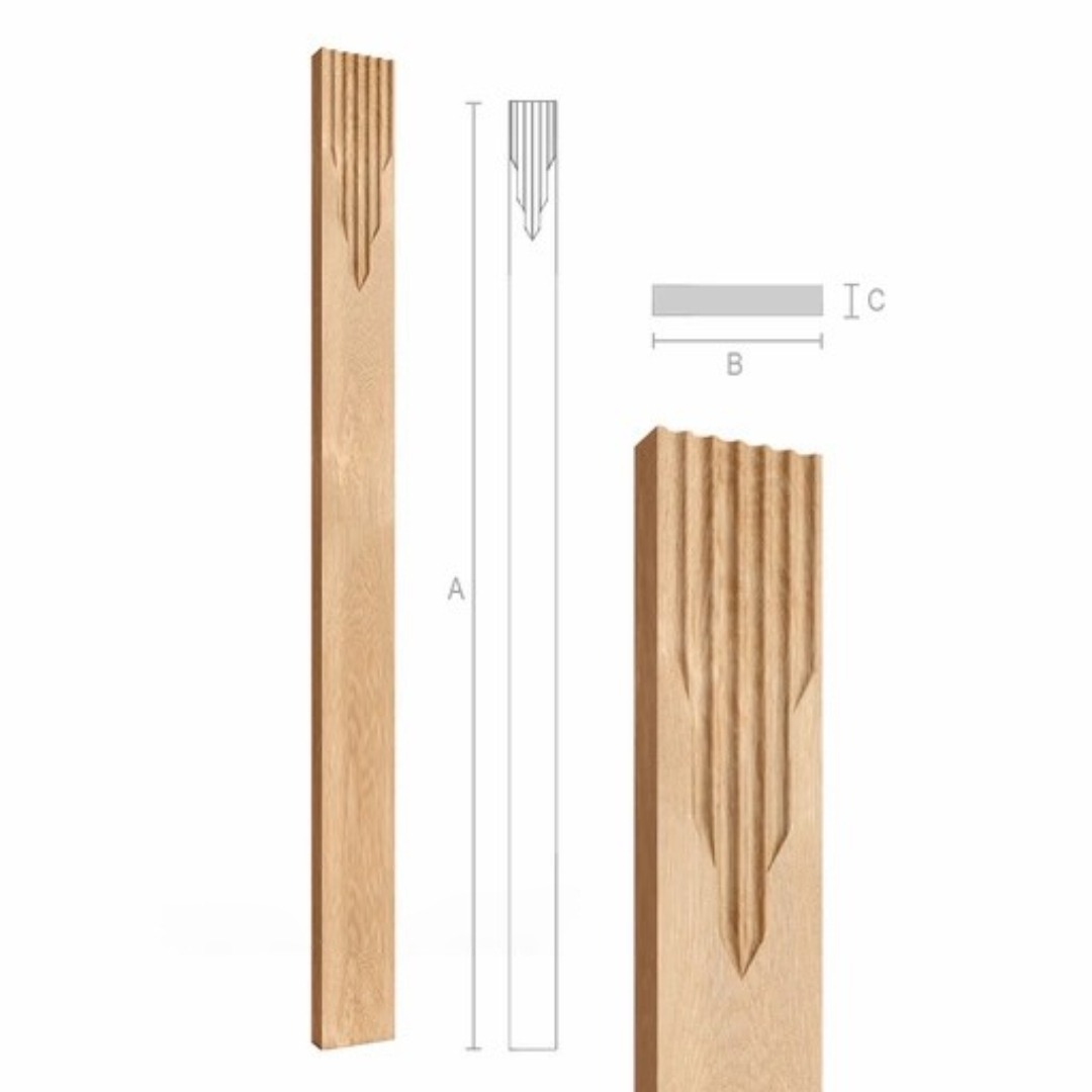 HANDCRAFTED HARDWOOD PILASTER WITH FLUTES