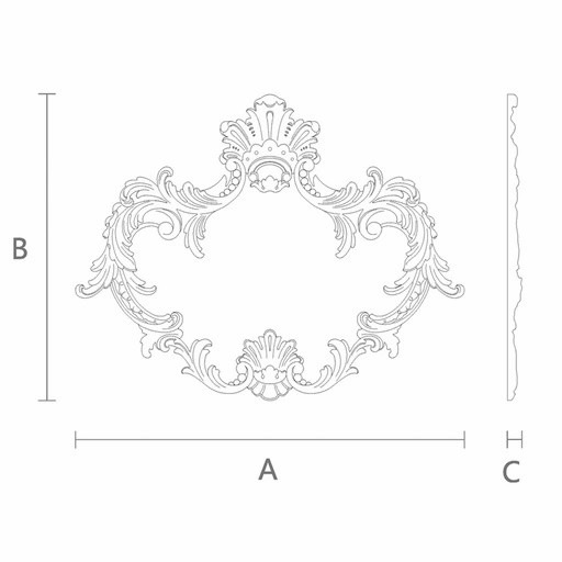 Antique style beaded onlay with acanthus leaves