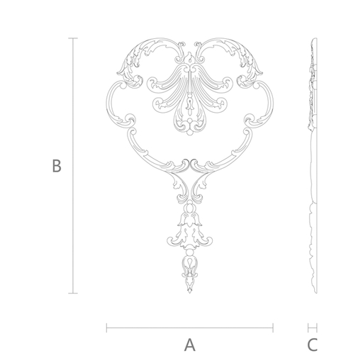 Interesting set with framed palmette in acanthus branches