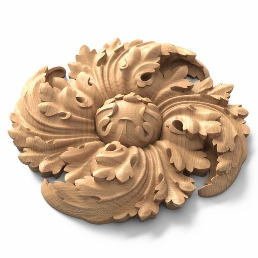 PIERCED WOOD ROSETTES ACANTHUS LEAF