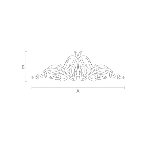 Art Nouveau wooden decorative ribbon center onlay