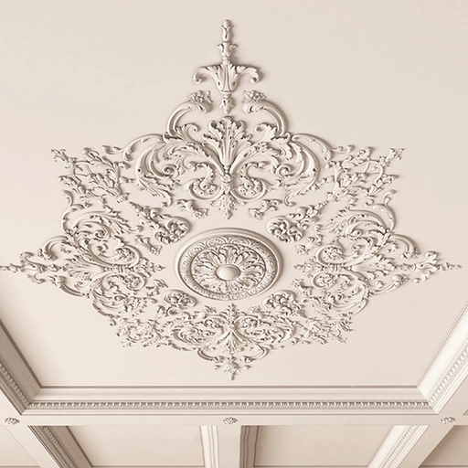 WOOD CEILING MEDALLIONS OPENWORK FLORAL ELEMENTS BAROQUE STYLE