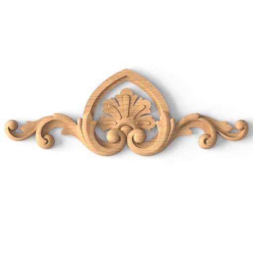 Ornamental center applique with a palmette from oak