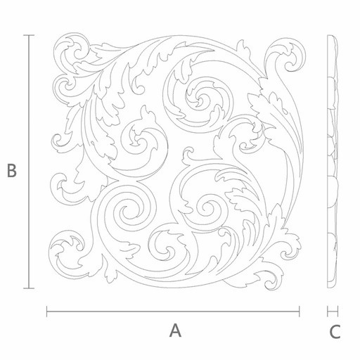 Round Baroque-style hardwood onlays, Right