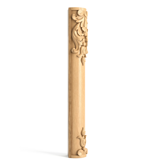 ORNAMENTAL BEECH CORNER COLUMN WITH ACANTHUS LEAVES