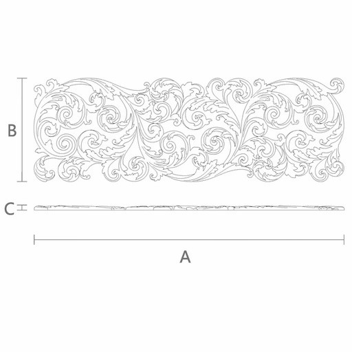 Large wooden openwork carved wall applique, Left