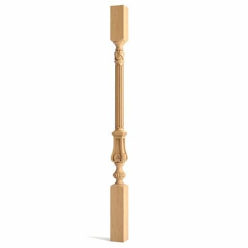 ORNATE BALUSTER FOR STAIRS REEDED WITH SQUARE TOP