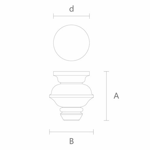 Furniture feet wooden Classic cup and cover (1 PC)