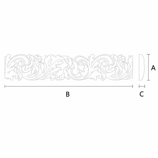 ORNATE PIERCED ACANTHUS LEAF SCROLL MOULDING