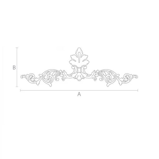 Palmette horizontal onlay with acanthus leaves from solid wood